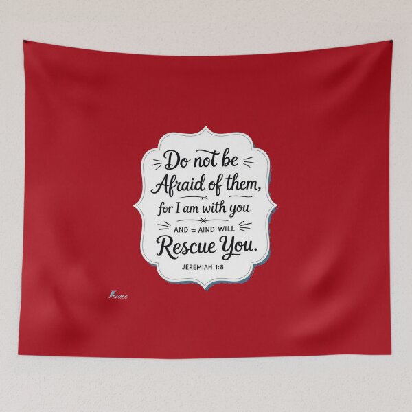Item preview, Jeremiah 1:8 Bible Verse Sketch – “Do Not Be Afraid, I Am With You to Rescue You”  designed and sold by PaintMeWorld.