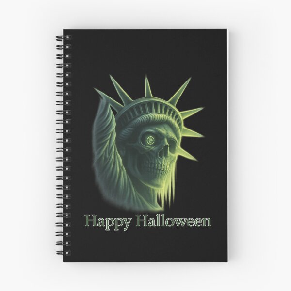 Item preview, Scary Statue of Liberty Skull Halloween T-Shirt – Creepy Horror Glow Design designed and sold by Trendora Studio.