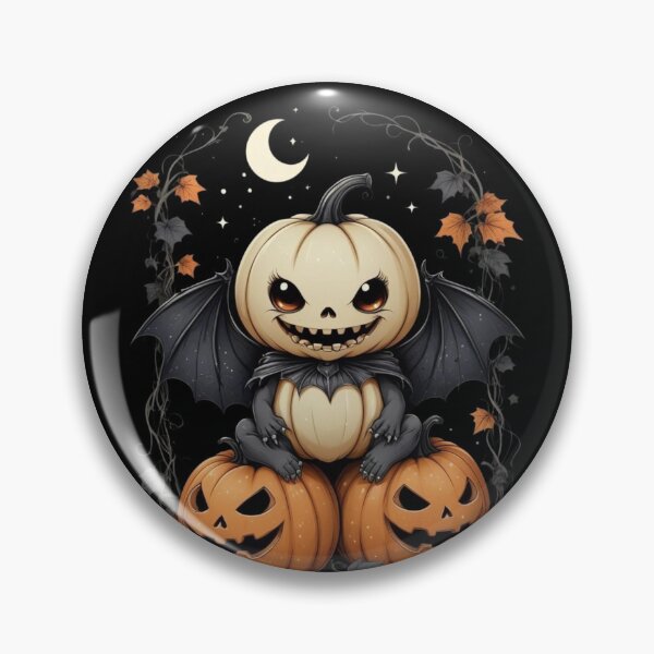Item preview, Cute Gothic Pumpkin with Bat Wings designed and sold by Witch Queen Clothing.
