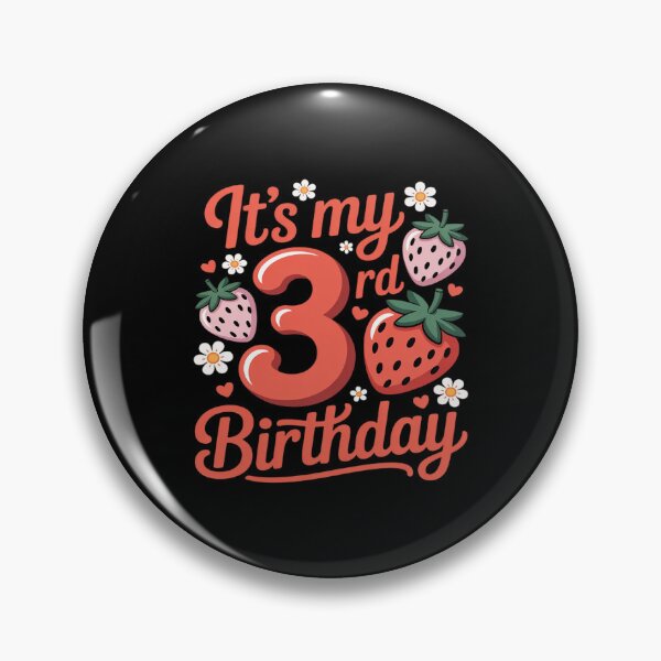 Item preview, It's My 3rd Birthday Cute Strawberry Themed Birthday Girls designed and sold by Jadiantukora.