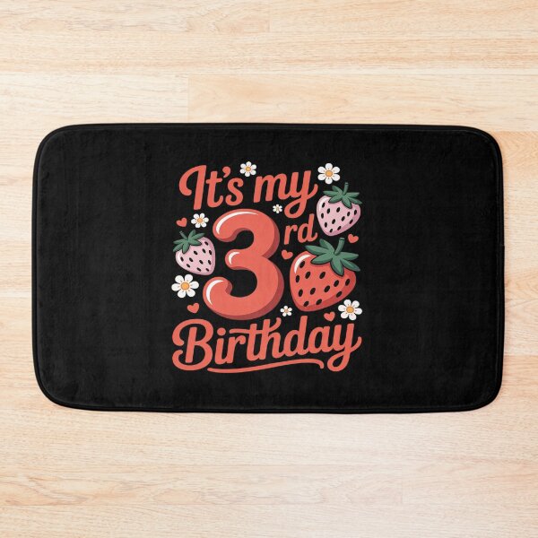 Item preview, It's My 3rd Birthday Cute Strawberry Themed Birthday Girls designed and sold by Jadiantukora.