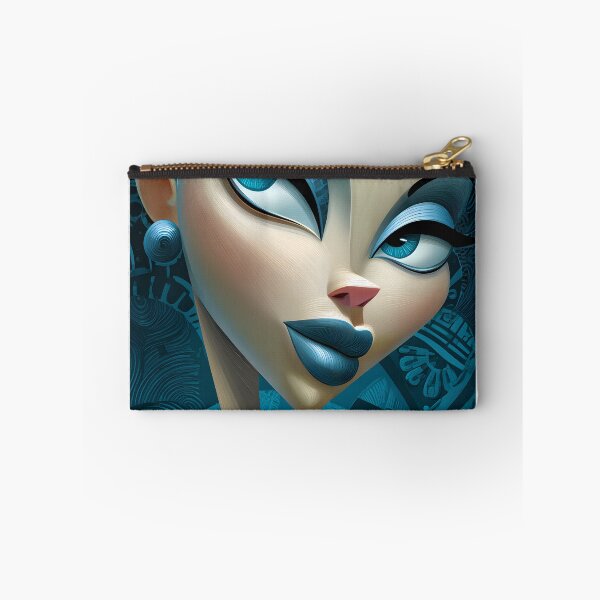 Item preview, Stylized Portrait with Abstract Blue Elements Highlighted designed and sold by Artessie.