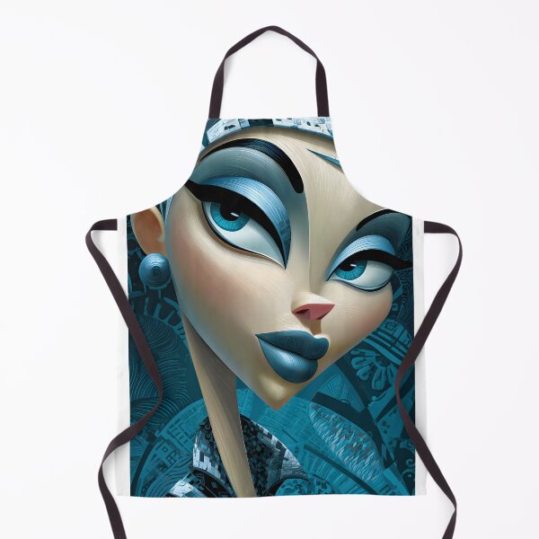 Item preview, Stylized Portrait with Abstract Blue Elements Highlighted designed and sold by Artessie.