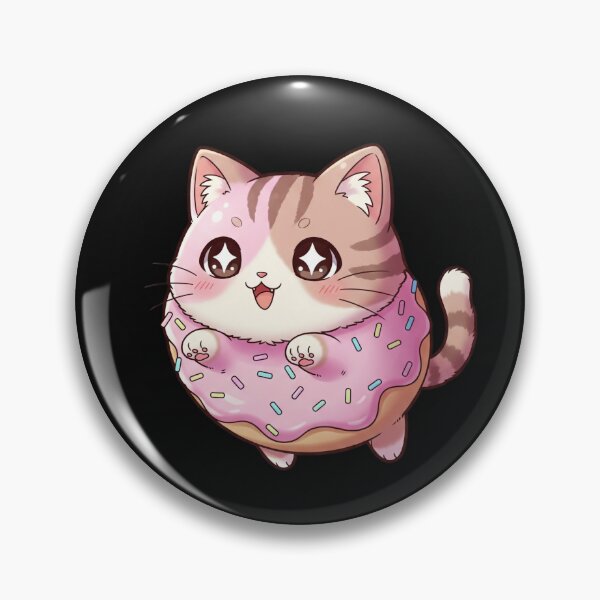 Item preview, Sweet Treat Kitty: Adorable Donut Cat Mascot with Pink Icing and Sprinkles designed and sold by bvdesignart.