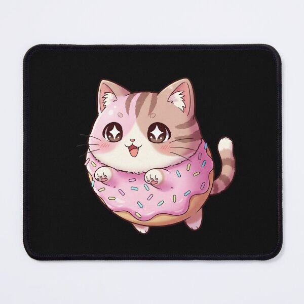 Item preview, Sweet Treat Kitty: Adorable Donut Cat Mascot with Pink Icing and Sprinkles designed and sold by bvdesignart.