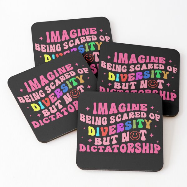 Item preview, Imagine Diversity Not Dictatorship Groovy Activist Design Gifts designed and sold by Maniutek.