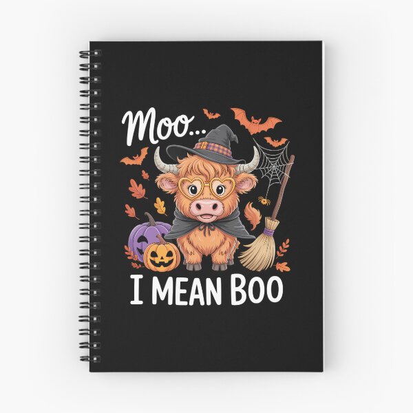 Item preview, Moo I Mean Boo Witch Highland Cow Halloween designed and sold by Sunset4Bones.