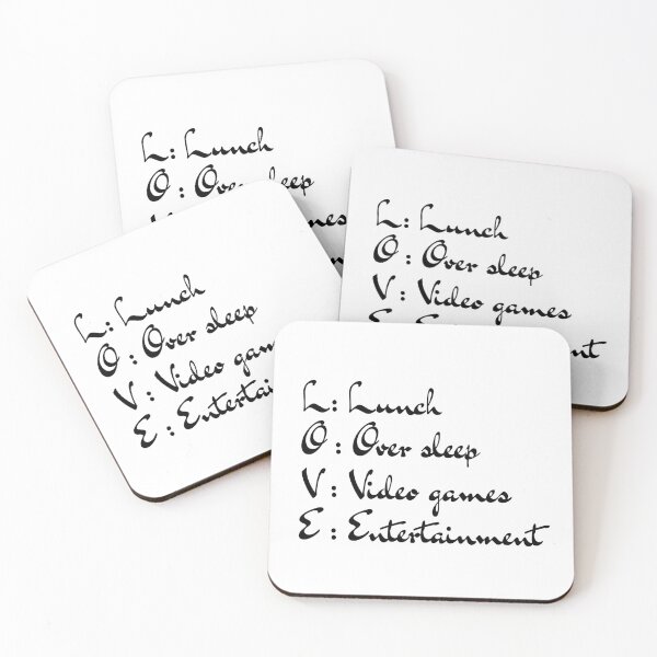 Item preview, LOVE Acronym — Funny Gamer and Lazy Lifestyle Quote, Lunch Oversleep Video Games Entertainment designed and sold by ParodyPixels ⭐⭐⭐⭐⭐(11k+).