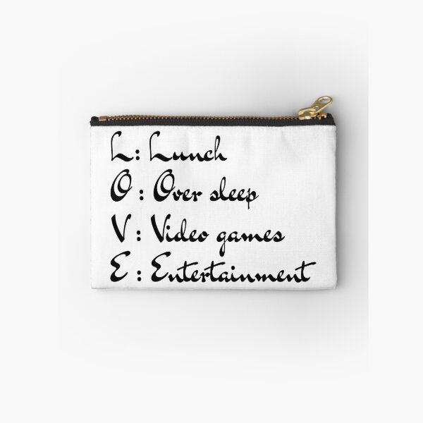 Item preview, LOVE Acronym — Funny Gamer and Lazy Lifestyle Quote, Lunch Oversleep Video Games Entertainment designed and sold by ParodyPixels ⭐⭐⭐⭐⭐(11k+).
