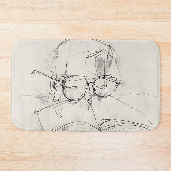 Item preview, Vintage Abstract Bibliophile – Nose in Book Portrait designed and sold by SleekLineSketches.