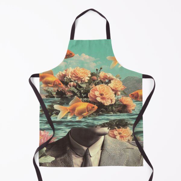 Item preview, Surreal Portrait With Goldfish Flowers And Ocean Background designed and sold by Jirka Svetlik, Studio Illuvision.