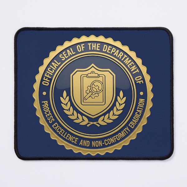 Item preview, Funny Official Seal – Department of Process Excellence Parody designed and sold by Imaginationbeyond.