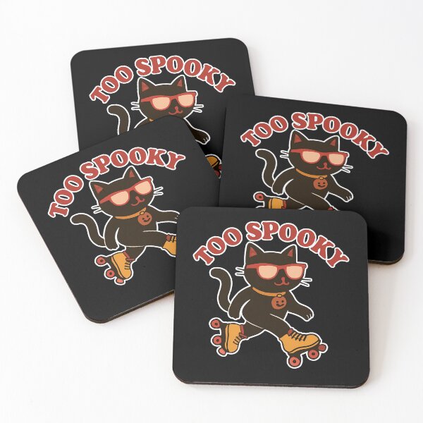 Item preview, Too Spooky Roller Skating Cat Sticker - Cool Halloween Black Cat with Sunglasses designed and sold by FestivityFinds.
