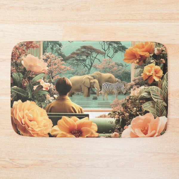 Item preview, Surreal Safari Scene With Elephants Zebras And Flowers designed and sold by Jirka Svetlik, Studio Illuvision.