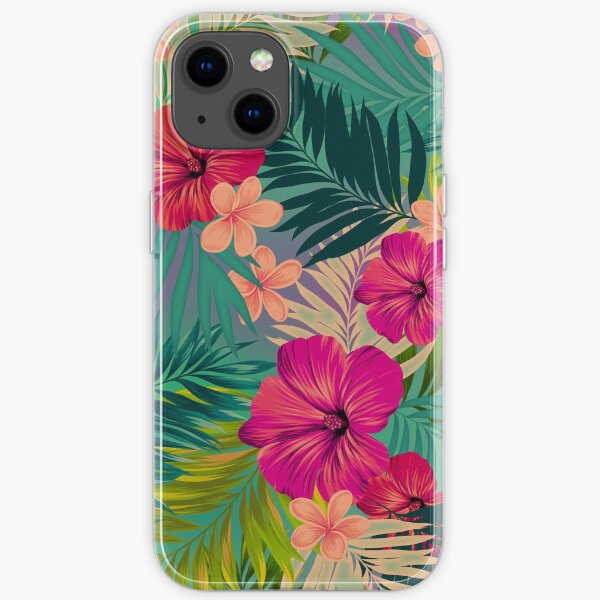 Sunset beach - hot summer tropical pattern iPhone Soft Case
