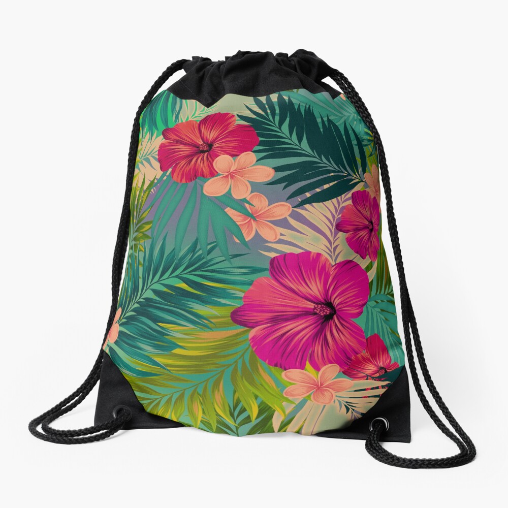 "Sunset beach hot summer tropical pattern" Drawstring Bag for Sale by belokrinitski Redbubble