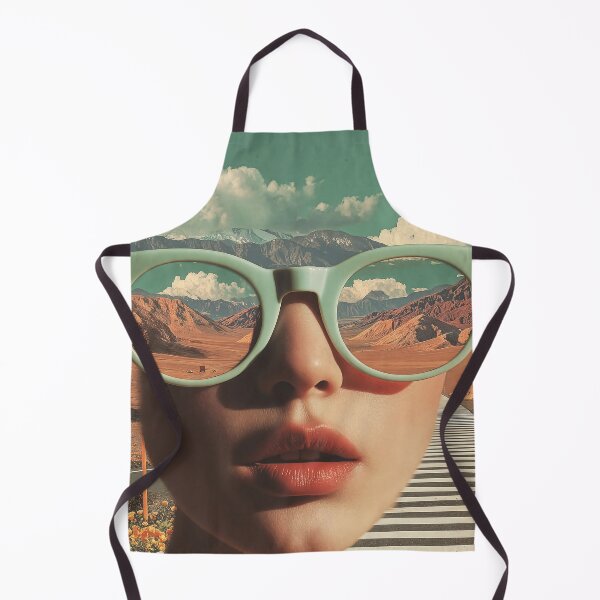 Item preview, Surreal Portrait With Glasses Reflecting Desert Road And Mountains designed and sold by Jirka Svetlik, Studio Illuvision.