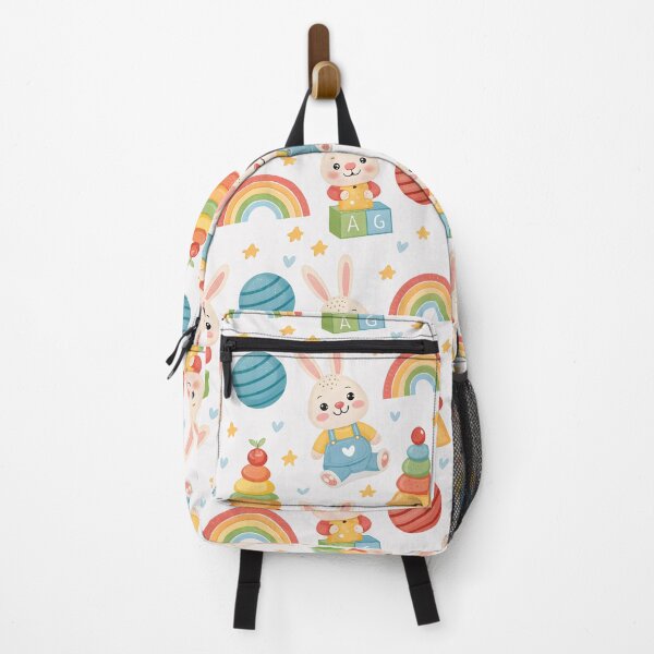 Item preview, Cheerful background, pastel colors, bunnies, balls, stars, children's pyramids, pastel background, endless background, pattern designed and sold by orthodox-icon.