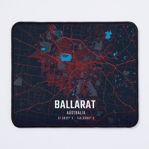 Item preview, Ballarat Red & Blue Minimalist Map designed and sold by HomeLivingCo.