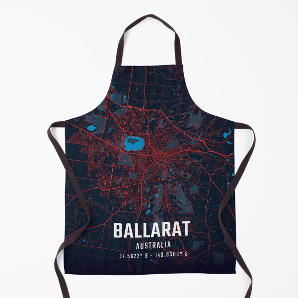 Item preview, Ballarat Red & Blue Minimalist Map designed and sold by HomeLivingCo.
