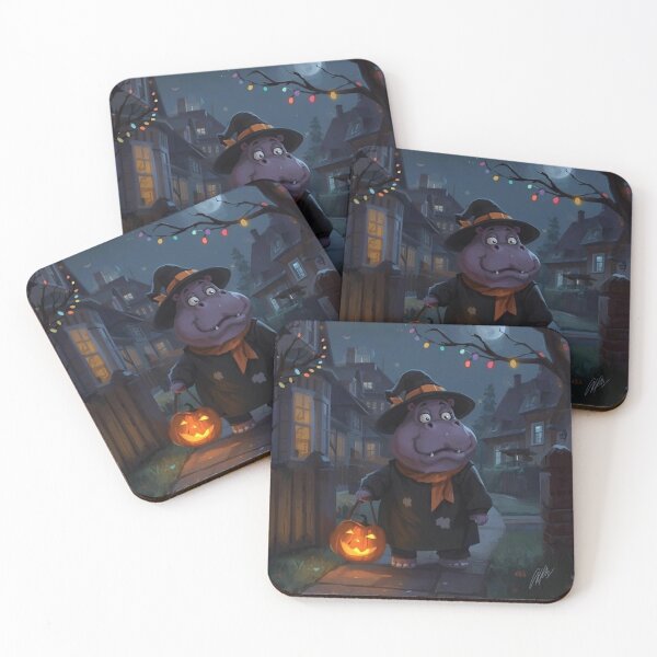 Item preview, Festive Spooky Halloween Hippo Art designed and sold by NeatThingLover.