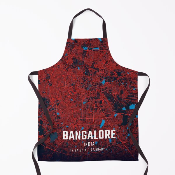 Item preview, Bangalore Red & Blue Minimalist Map designed and sold by HomeLivingCo.