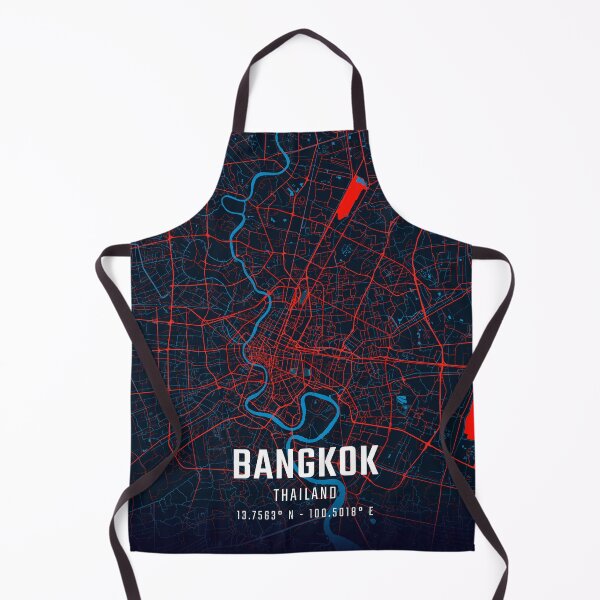 Item preview, Bangkok Red & Blue Minimalist Map designed and sold by HomeLivingCo.