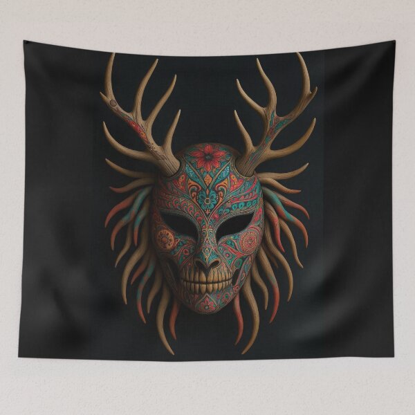 Item preview, Horned Courtier – Slavic Halloween Mask designed and sold by Karaboshka.