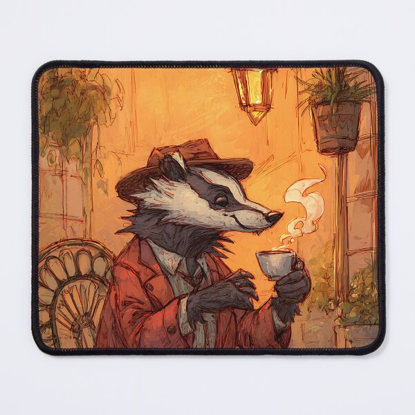 Item preview, Light Academia Aesthetic: Badger's Morning Coffee designed and sold by bapupa.