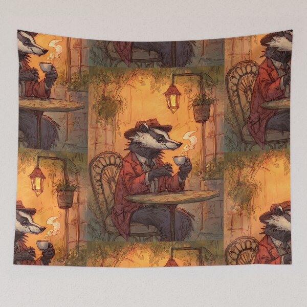 Item preview, Light Academia Aesthetic: Badger's Morning Coffee designed and sold by bapupa.