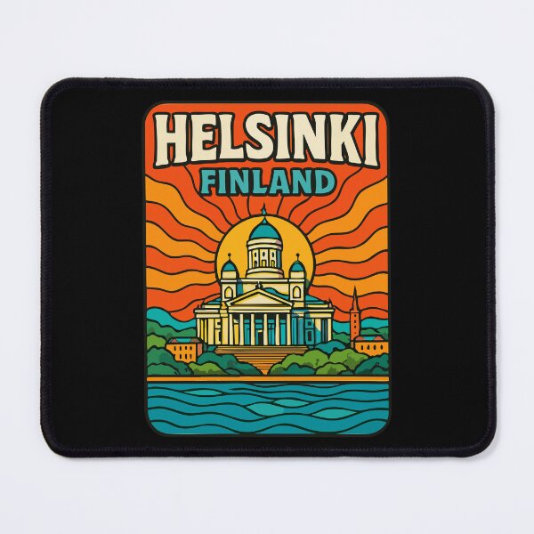 Item preview,  Helsinki Finland Travel Trippy Retro  designed and sold by TomFrontierArt.