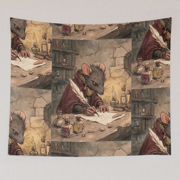 Item preview, Light Academia Aesthetic: Mouse's Calligraphy Practice designed and sold by bapupa.
