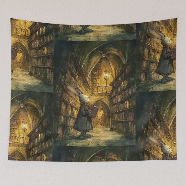 Item preview, Light Academia Aesthetic: Rabbit's Library Visit designed and sold by bapupa.
