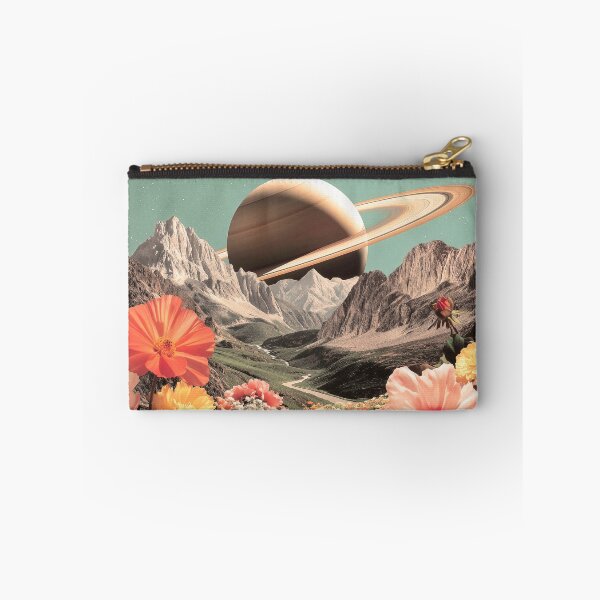 Item preview, Surreal Saturn Over Mountain Valley With Floral Foreground designed and sold by Jirka Svetlik, Studio Illuvision.