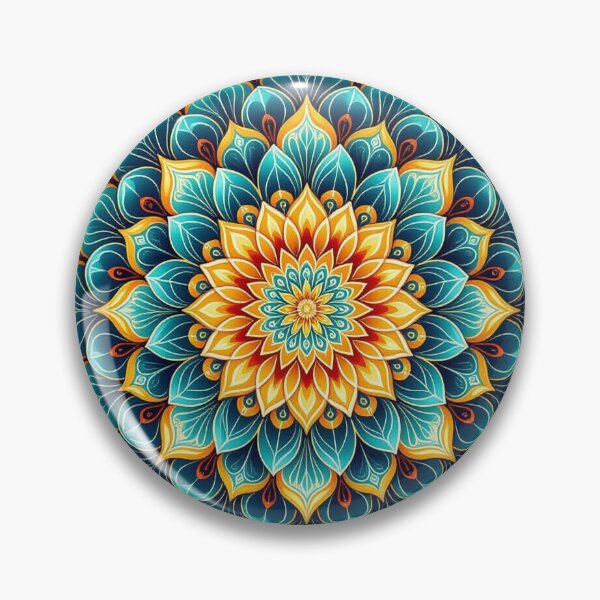 Item preview, Mandala Radiance – Golden Flowers, Teal Harmony & Visual Balance designed and sold by FotoworldEdel.