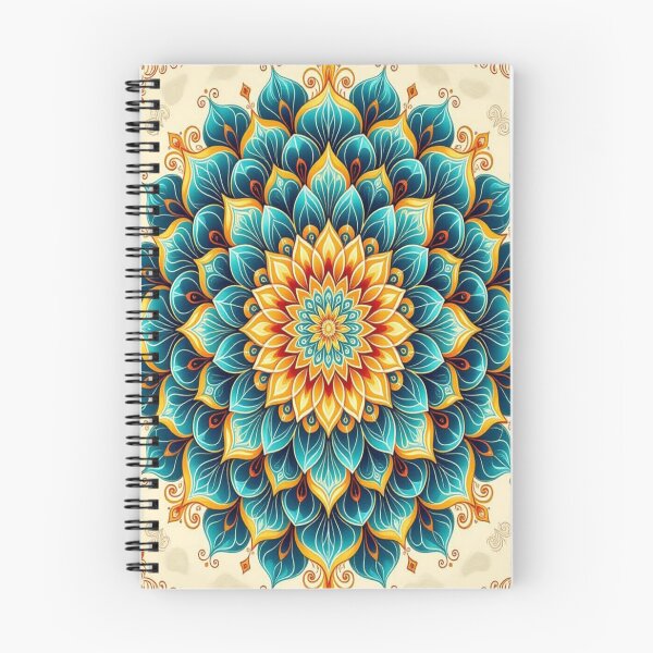 Item preview, Mandala Radiance – Golden Flowers, Teal Harmony & Visual Balance designed and sold by FotoworldEdel.