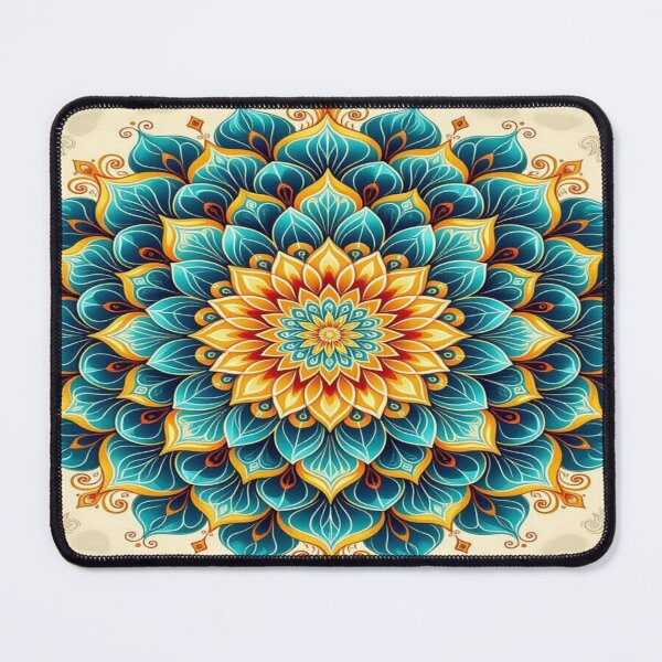 Item preview, Mandala Radiance – Golden Flowers, Teal Harmony & Visual Balance designed and sold by FotoworldEdel.