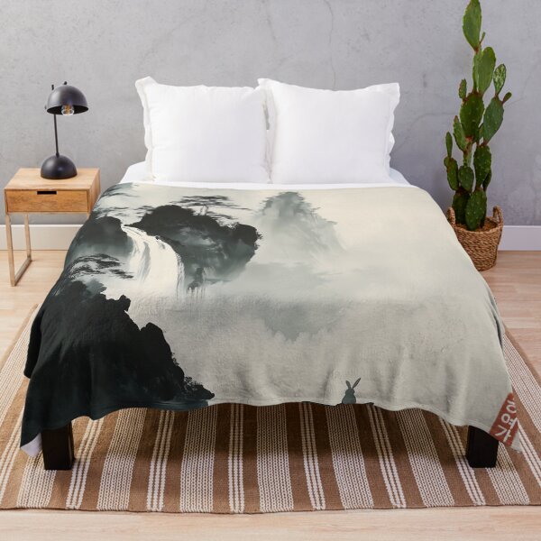Item preview, Rabbit under Waterfall in Korean Art designed and sold by Anicue.