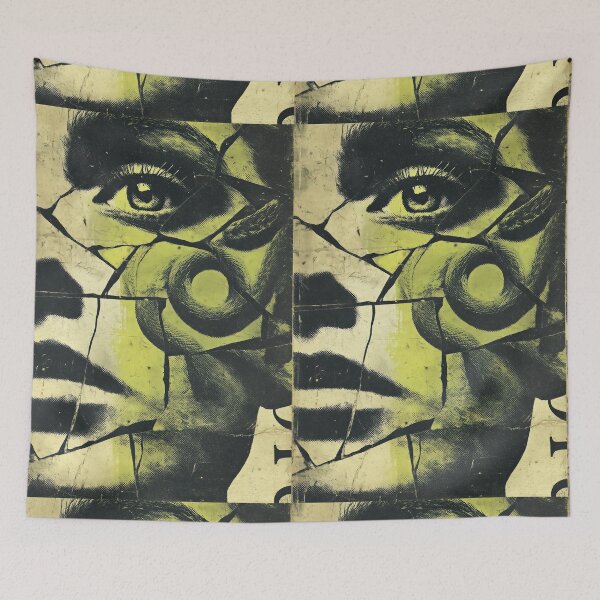 Item preview, Cracked portrait of a woman in abstract collage style. designed and sold by Piotrek0001.