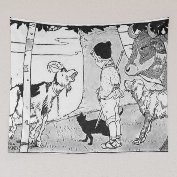 Item preview, Child's World -Boy with Animals designed and sold by tomorrowsart.