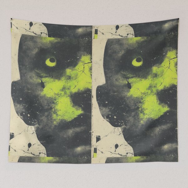 Item preview, Dark grunge portrait of a one-eyed creature in green. designed and sold by Piotrek0001.