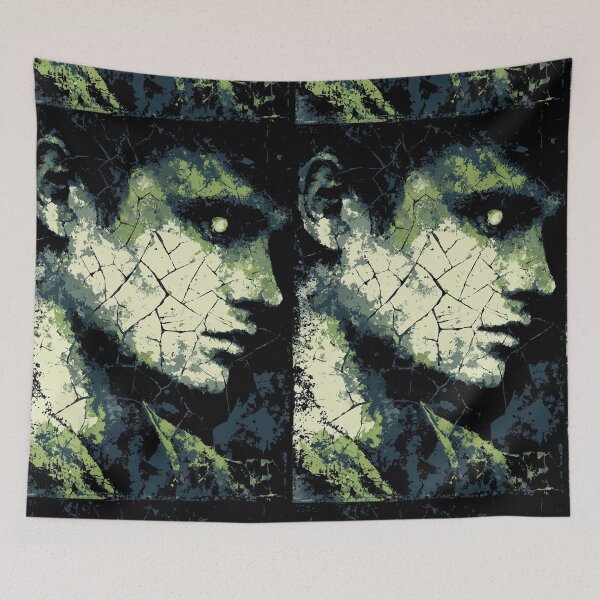 Item preview, Abstract face profile with a cracked and damaged texture. designed and sold by Piotrek0001.