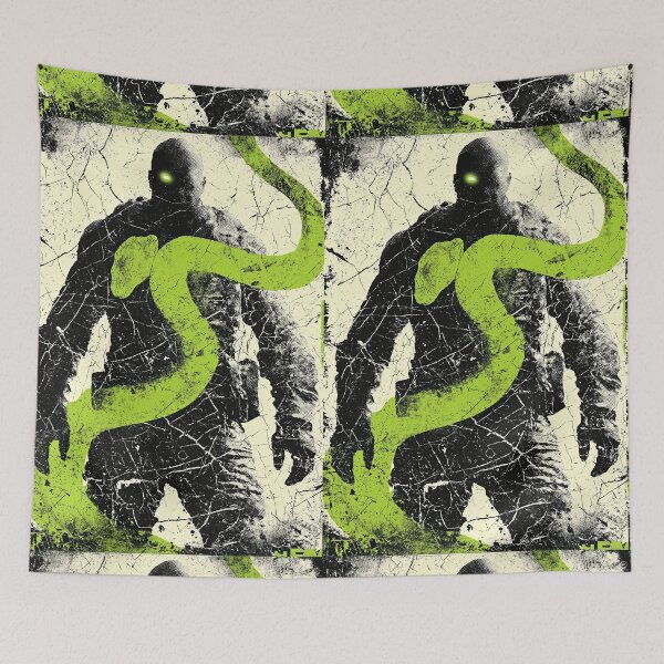 Item preview, Dark grunge figure with a snake and a glowing eye. designed and sold by Piotrek0001.