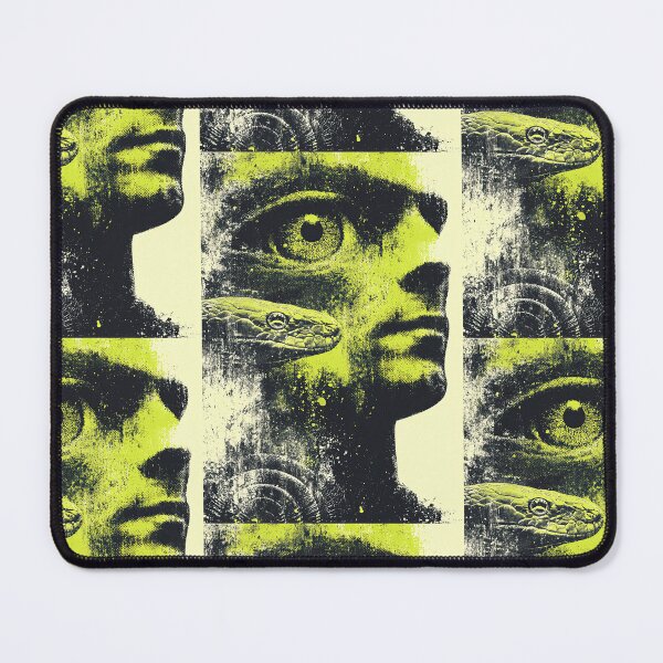 Item preview, Profile of a human face with a large yellow snake. designed and sold by Piotrek0001.
