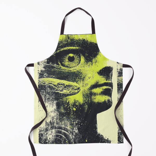 Item preview, Profile of a human face with a large yellow snake. designed and sold by Piotrek0001.