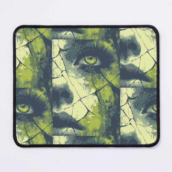 Item preview, Cracked abstract face in many shades of gloomy green. designed and sold by Piotrek0001.
