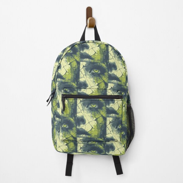 Item preview, Cracked abstract face in many shades of gloomy green. designed and sold by Piotrek0001.