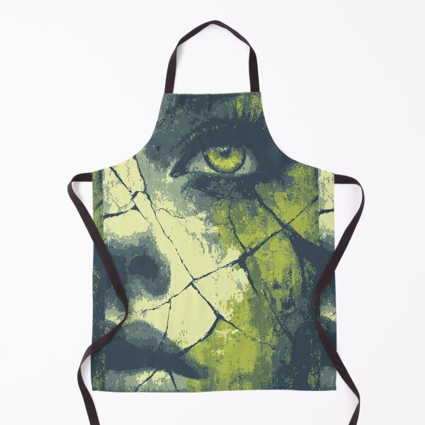 Item preview, Cracked abstract face in many shades of gloomy green. designed and sold by Piotrek0001.