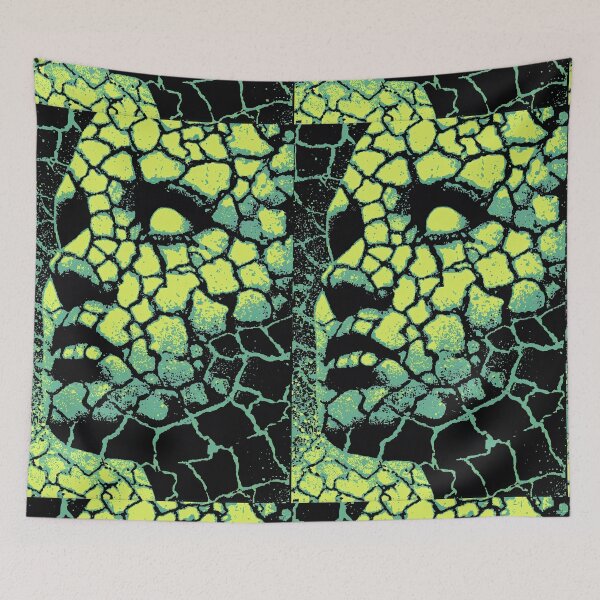 Item preview, An abstract, cracked pattern in shades of bright, vivid green. designed and sold by Piotrek0001.