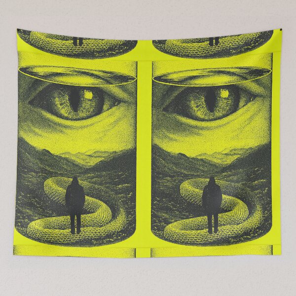 Item preview, Person on a snake road beneath an eye inside glass. designed and sold by Piotrek0001.